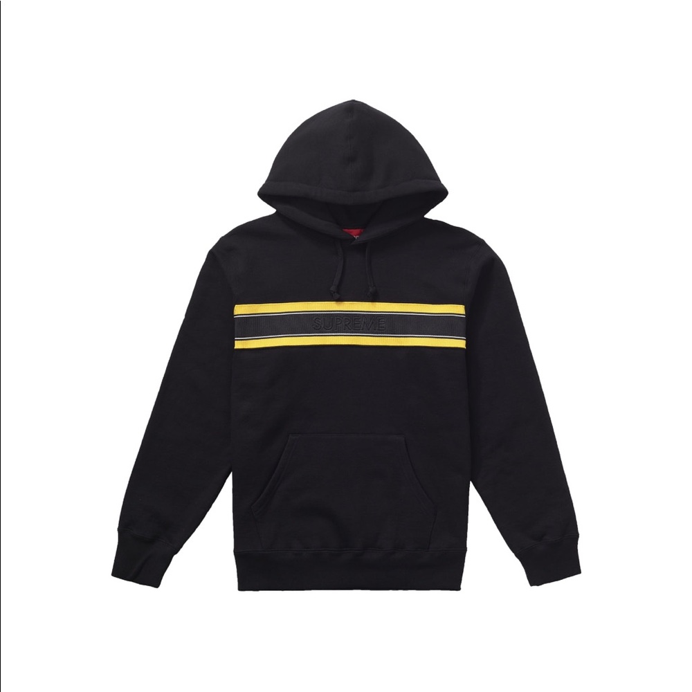 Supreme chest stripe logo hooded.